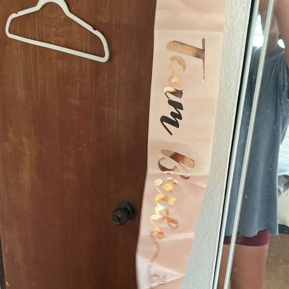 Team bride bridesmaid robe, tiara, and ribbon - Picture 5 of 5